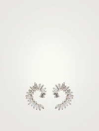 Fireworks 18K Gold Spiral Earrings With Diamonds