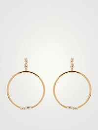 Fireworks 18K Gold Drop Hoop Earrings With Diamonds