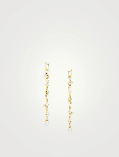 Fireworks 18K Gold Iva Linear Earrings With Diamonds