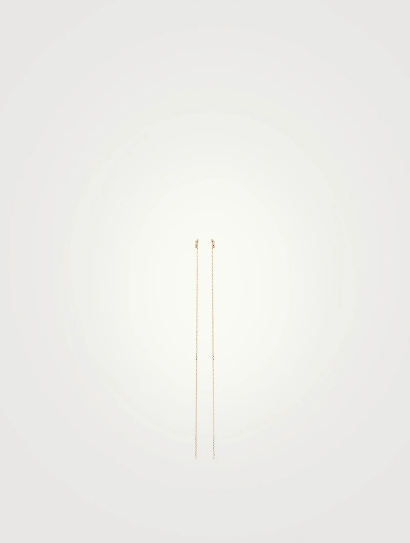 Fireworks 18K Gold Drop Chain Earrings With Diamonds
