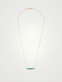 Fireworks 18K Gold Bar Necklace With Emeralds And Diamonds