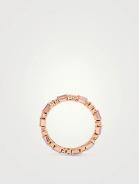 Fireworks 18K Rose Gold Thin Mix Eternity Band With Pink Sapphire And Diamonds
