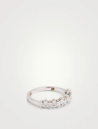 Fireworks 18K White Gold Half-Band Ring With Diamonds