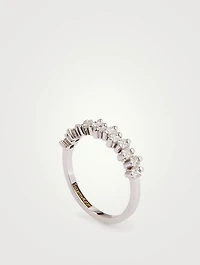 Fireworks 18K White Gold Half-Band Ring With Diamonds