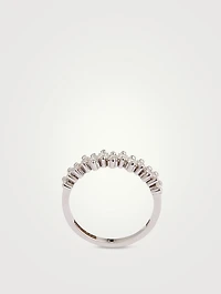 Fireworks 18K White Gold Half-Band Ring With Diamonds