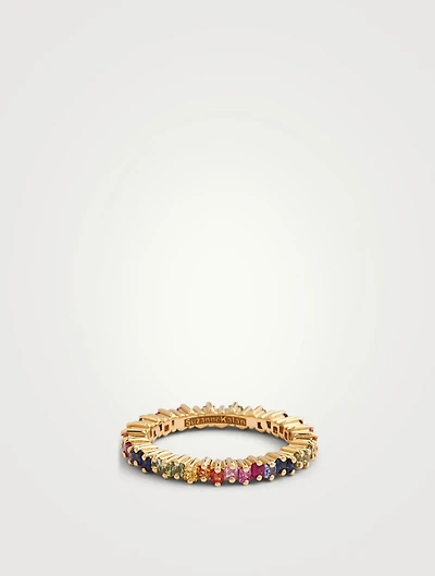 Fireworks 18K Gold Eternity Band With Rainbow Sapphires