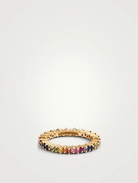 Fireworks 18K Gold Eternity Band With Rainbow Sapphires