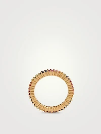 Fireworks 18K Gold Eternity Band With Rainbow Sapphires