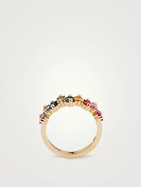 Fireworks 18K Gold Half-Band With Rainbow Sapphires