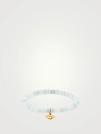 Beaded Bracelet With 14K Gold Evil Eye Charm