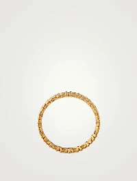 Tiny 14K Gold Daisy Eternity Ring With Diamonds
