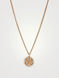 24K Goldplated Lily Coin Pendant Necklace