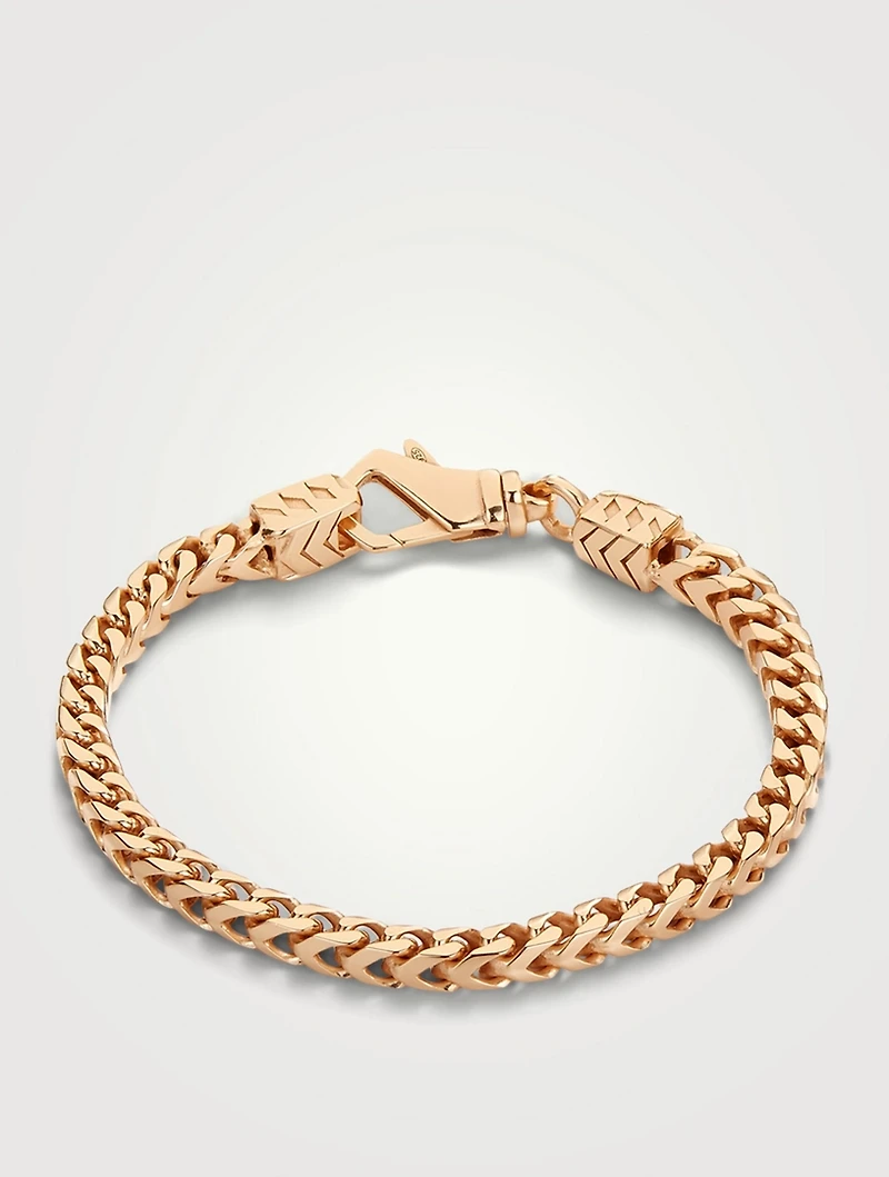 24K Goldplated Franco Square Chain Bracelet