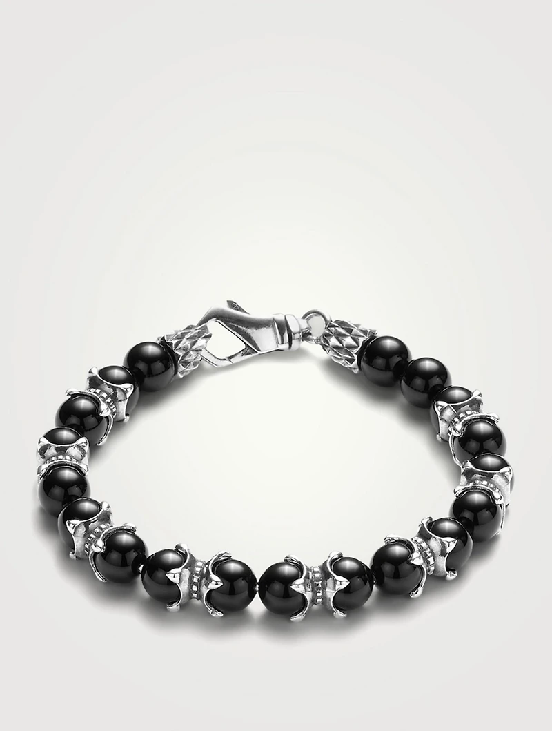 Sterling Silver Tourmaline Beaded Bracelet