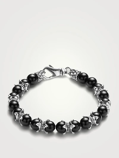Sterling Silver Tourmaline Beaded Bracelet