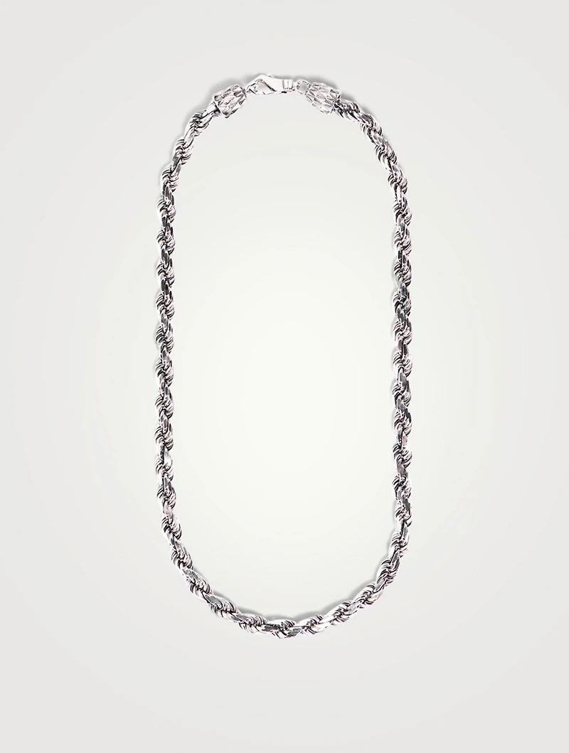 Sterling Silver Rope Chain Necklace