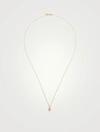 14K Gold Pizza Necklace With Diamonds And Rubies