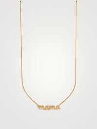 14K Gold Mama Necklace With Diamonds
