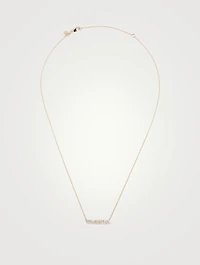 14K Gold Mama Necklace With Diamonds