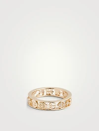 14K Gold Icon Ring With Diamonds