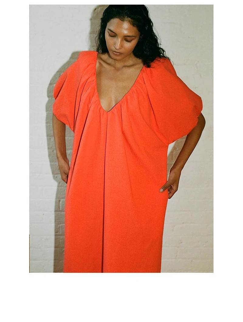 Alora Organic Cotton Cocoon Midi Dress