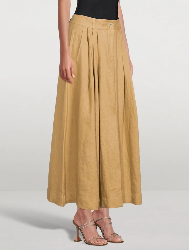 Tulay Hemp A-Line Midi Skirt