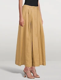 Tulay Hemp A-Line Midi Skirt