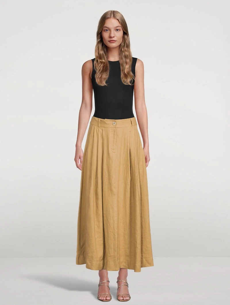 Tulay Hemp A-Line Midi Skirt