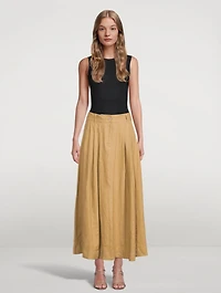 Tulay Hemp A-Line Midi Skirt