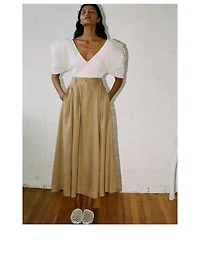 Tulay Hemp A-Line Midi Skirt