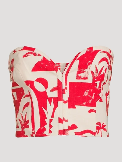 Rilynn Hemp Bustier Top Helios Print