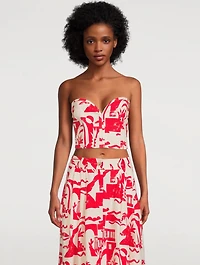 Rilynn Hemp Bustier Top Helios Print