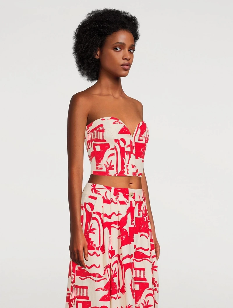 Rilynn Hemp Bustier Top Helios Print