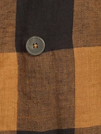 Clem Linen Double-Breasted Jacket Gingham Print