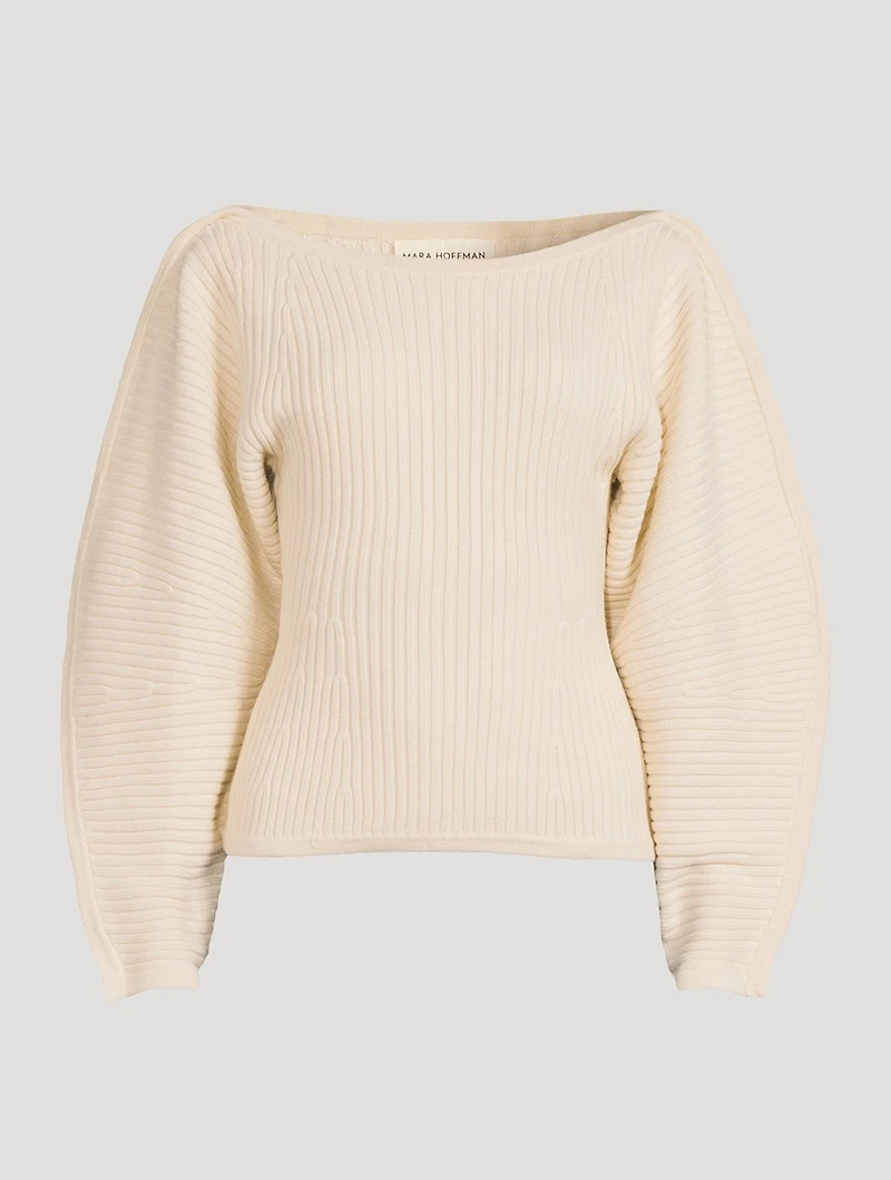 Nasira Ribbed Organic Cotton Boatneck Sweater