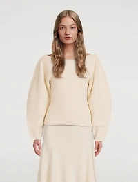 Nasira Ribbed Organic Cotton Boatneck Sweater