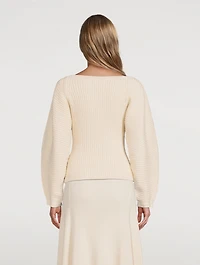 Nasira Ribbed Organic Cotton Boatneck Sweater