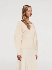 Nasira Ribbed Organic Cotton Boatneck Sweater