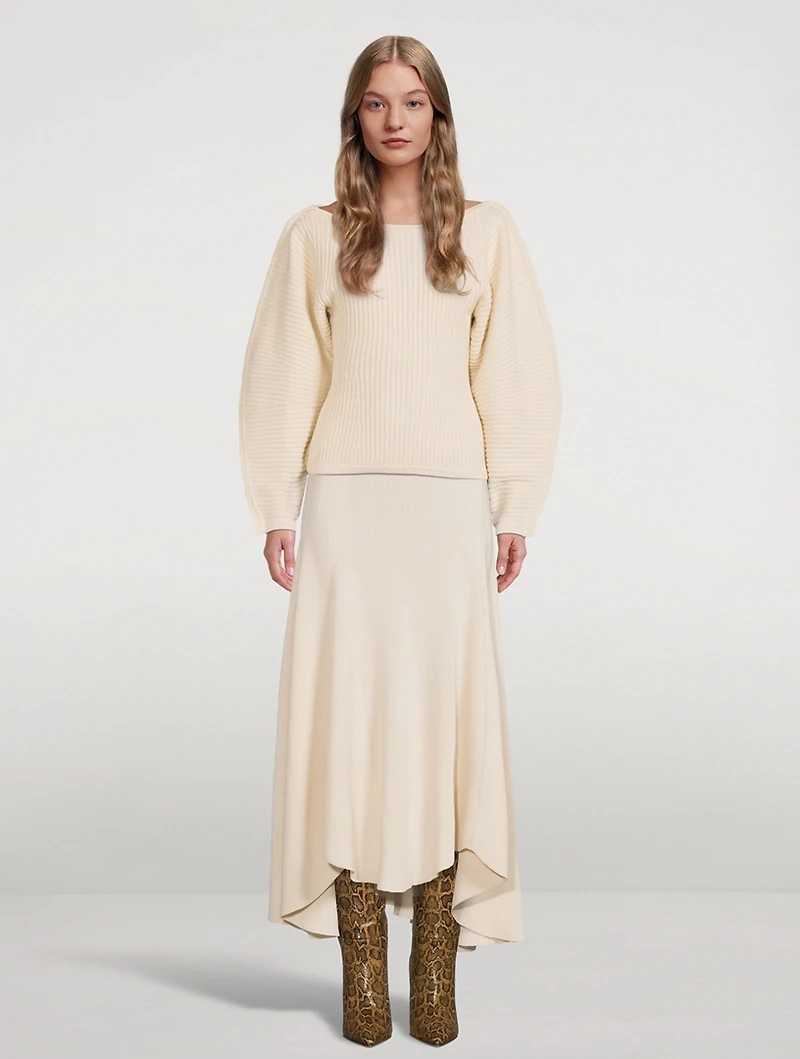 Nasira Ribbed Organic Cotton Boatneck Sweater