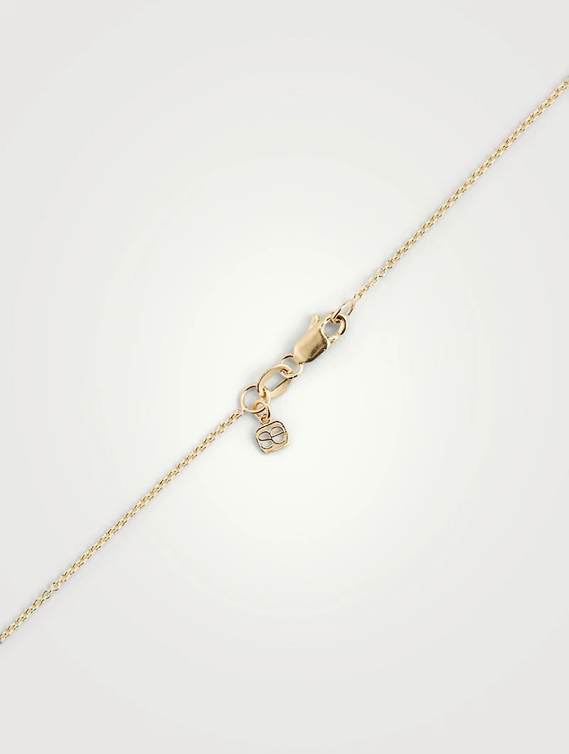 14K Gold Happy Face Necklace With Diamonds