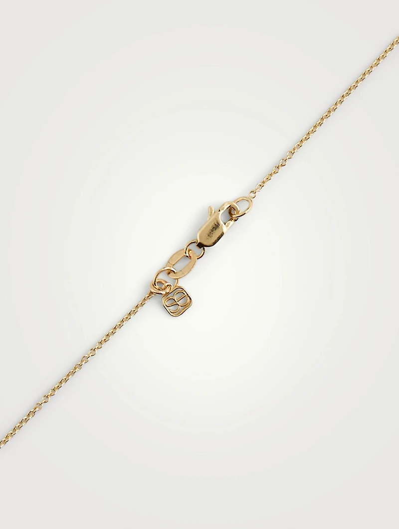 14K Gold Hummingbird Necklace With Diamonds And Sapphire