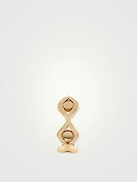14K Gold Evil Eye Link Huggie Hoop Earring