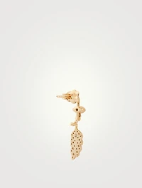 14K Gold Marquis Evil Eye Feather Drop Earrings