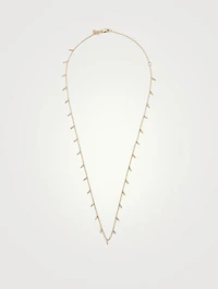 14K Gold Fringe Necklace With Diamonds