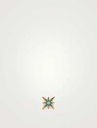 Mini 14K Gold Enamel Starburst Stud Earring