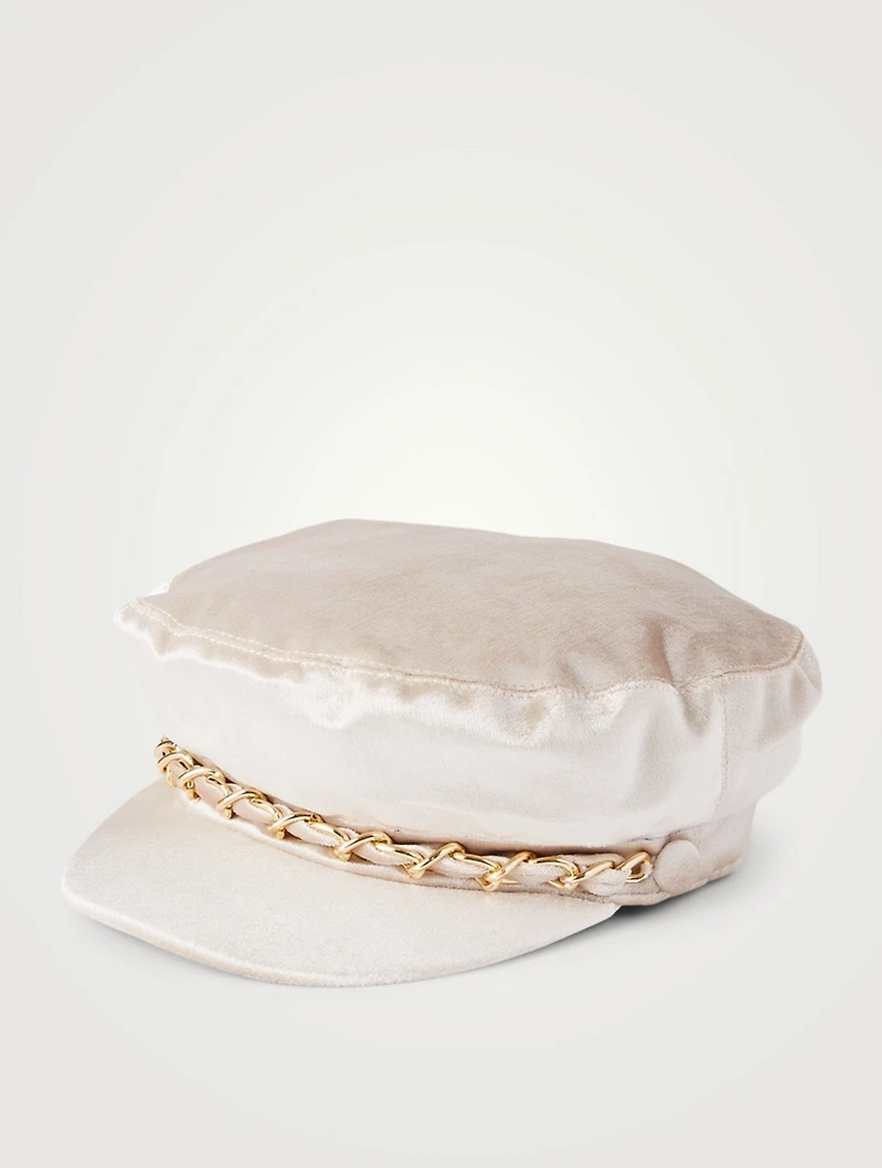 Marina Velvet Marine Cap With Chain