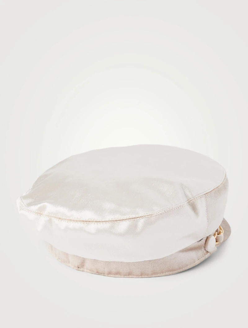 Marina Velvet Marine Cap With Chain