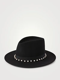 Blaine Wool Fedora Hat With Swarovski Pearls