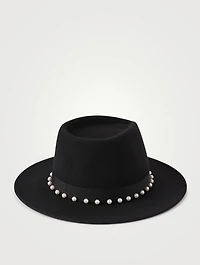 Blaine Wool Fedora Hat With Swarovski Pearls
