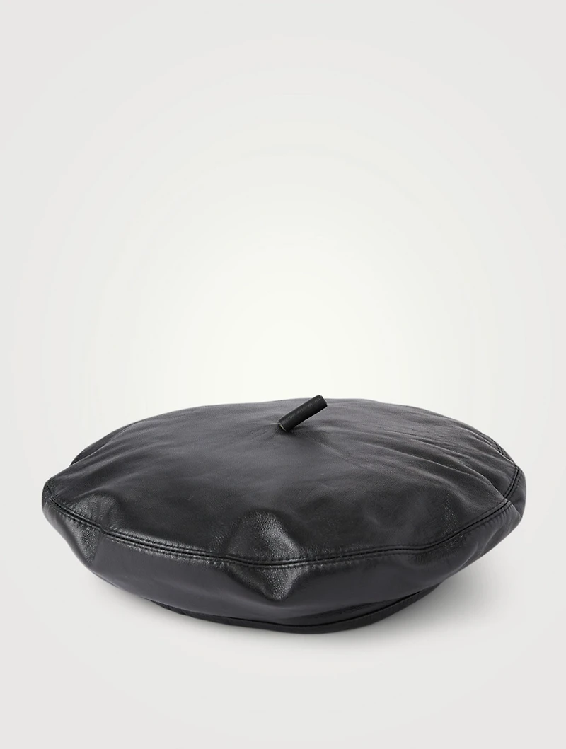 Carter Leather Beret Hat